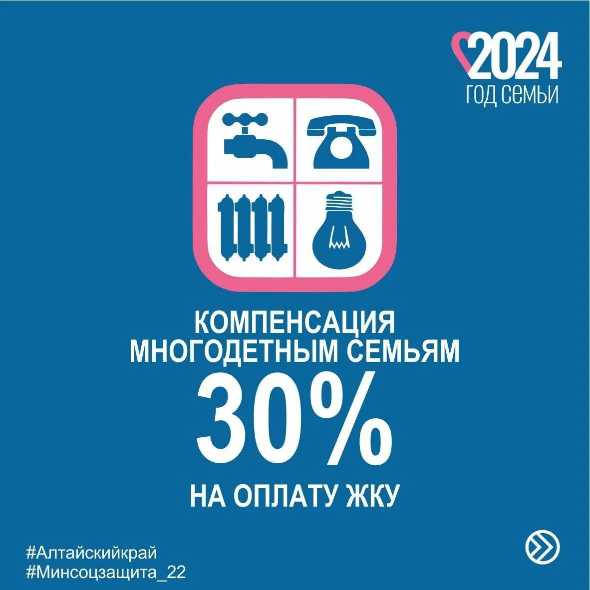 КОМПЕНСАЦИЯ МНОГОДЕТНЫМ СЕМЬЯМ 30% НА ОПЛАТУ ЖКУ.